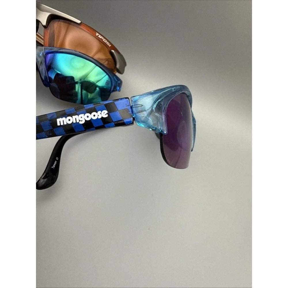 Lot of 3 Authentic Tifosi & Mongoose Sunglasses- Ble & Silver Cycling Polarized